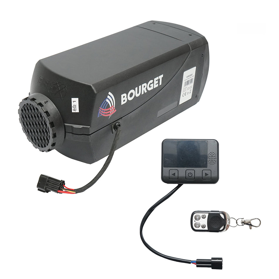 Stationary heater, economical sirocco 12-24V, 5KW with LCD display and Bourget remote control
