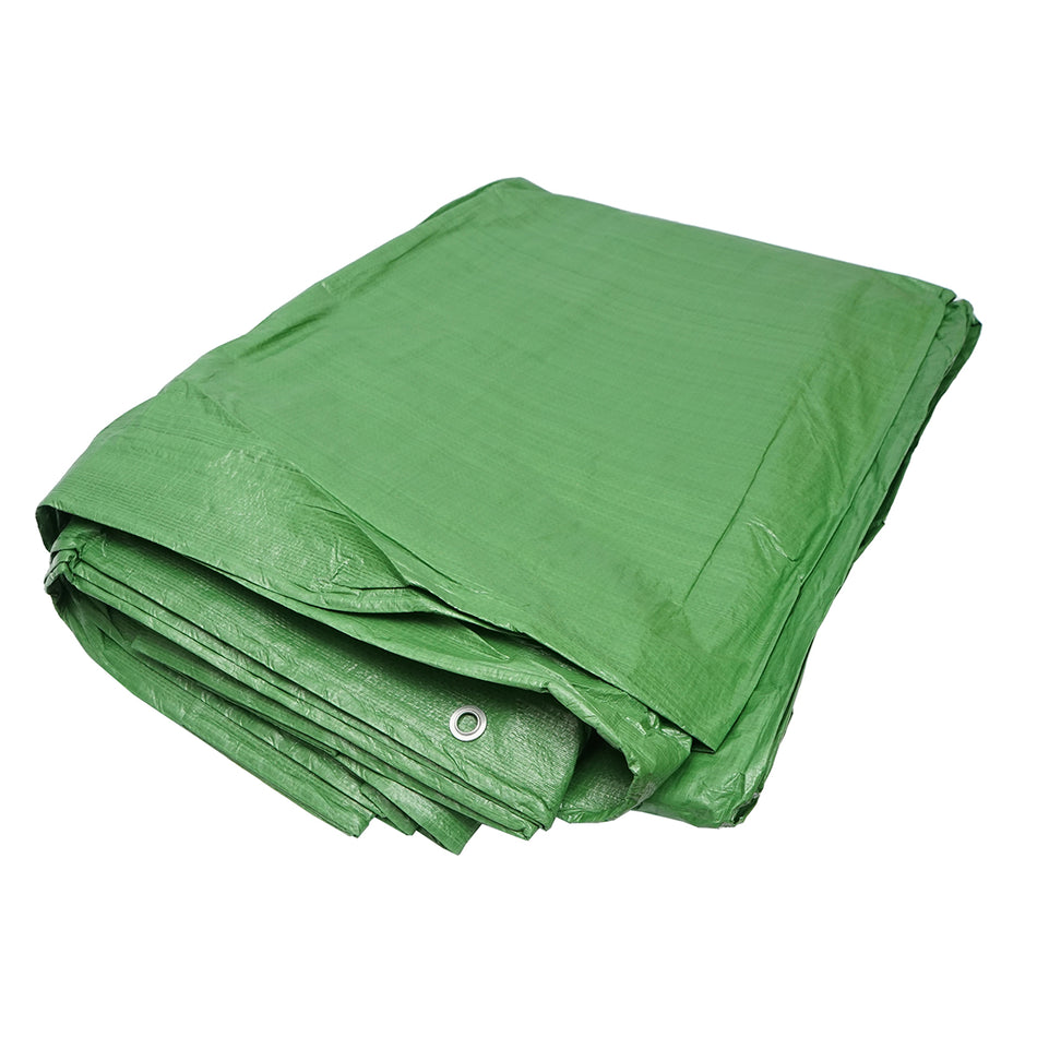 120g/m2 green tarpaulin with eyelets 6x12m Breckner Germany