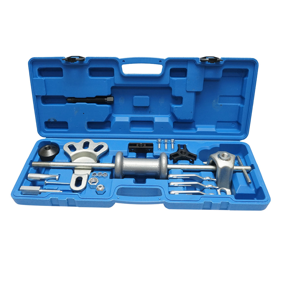 Hub and bearing puller set with sliding hammer, 21 pieces Breckner Germany