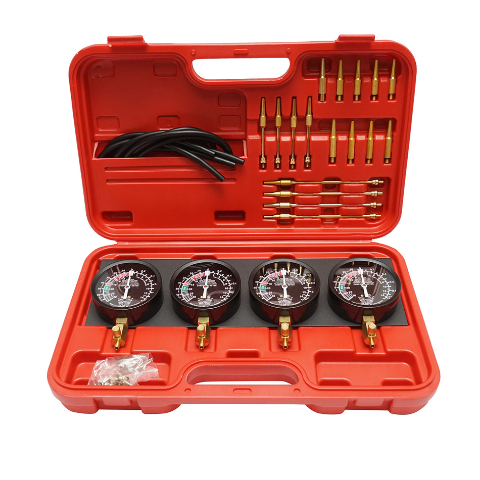Carburetor and injection timing kit, 4 pressure gauges with adapters Breckner Germany
