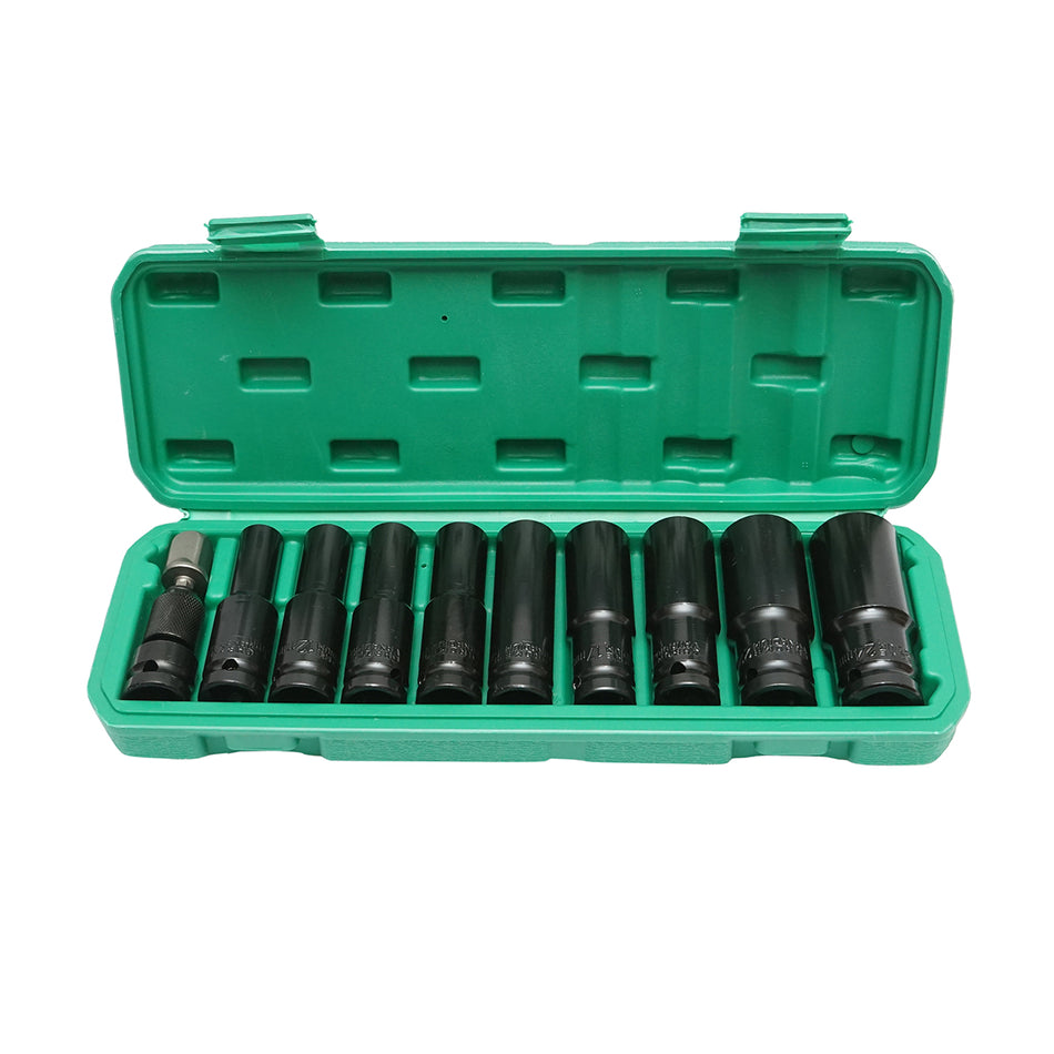 Long impact socket wrench set 8-24mm 10 pieces Breckner Germany