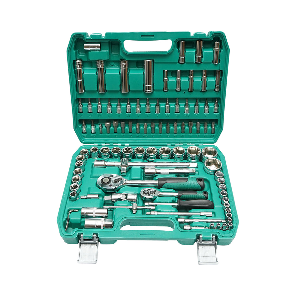 Combination wrench set, tubular, fixed, Torx, Allen driver with ratchet, 94 pieces Breckner Germany
