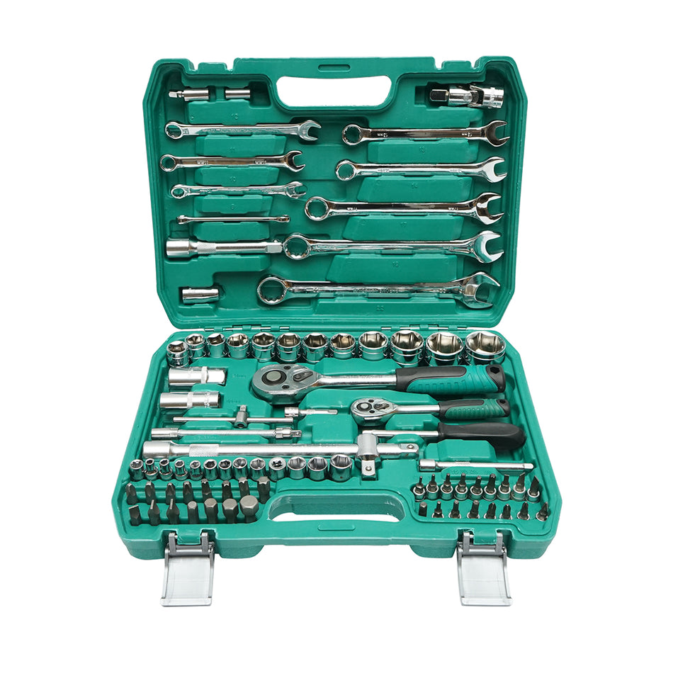 Socket wrench set, fixed, Torx, Allen, ratchet driver, 82 pieces Breckner Germany