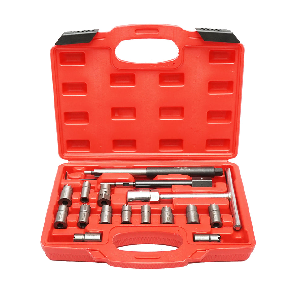 17-piece cutting tool kit for diesel injector seat Breckner Germany