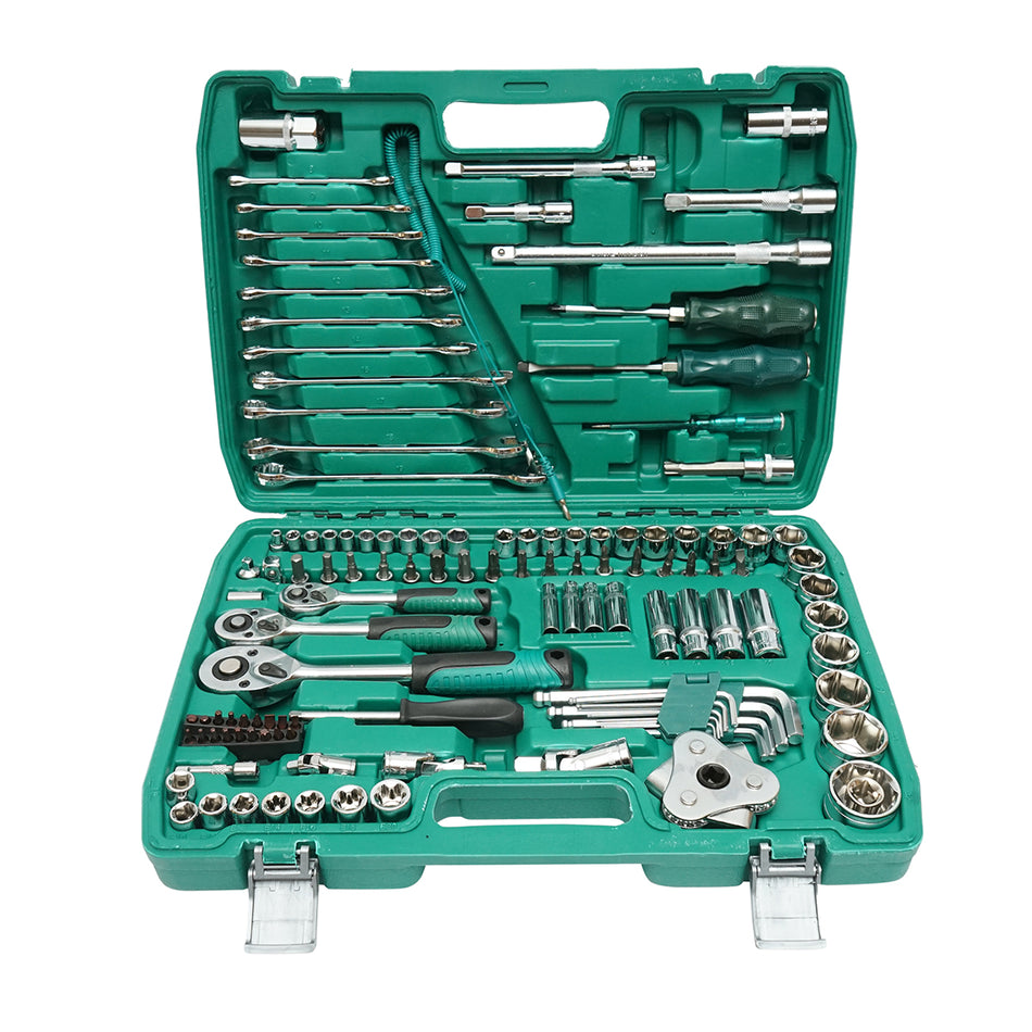 Socket wrench set hexagonal, fixed, Torx, Allen driver with ratchet 121 pieces Breckner Germany