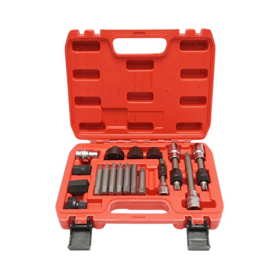 Pulley mounting and dismounting key set for alternator, 18 pieces, Breckner Germany