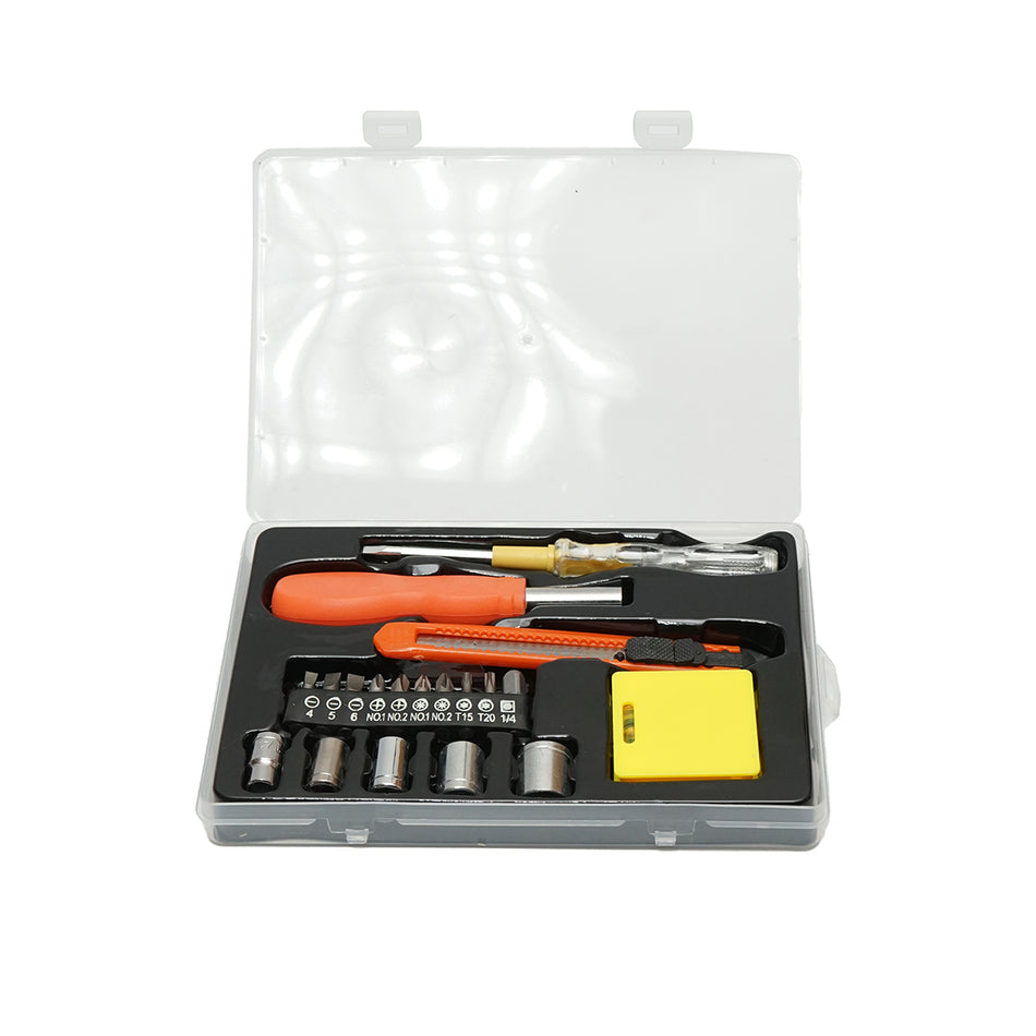 19-piece combined tool and utensil kit
