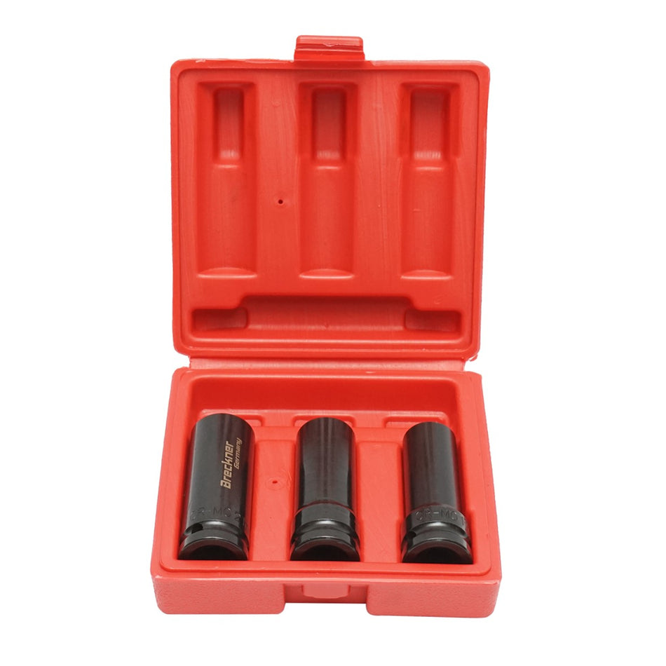 Impact wheel stud socket set 17mm, 19mm, 21mm Breckner Germany