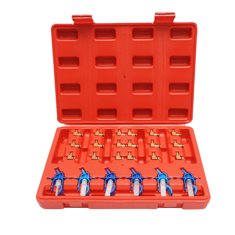 Gasoline Injector Testing and Cleaning Kit 24 Pieces Breckner Germany