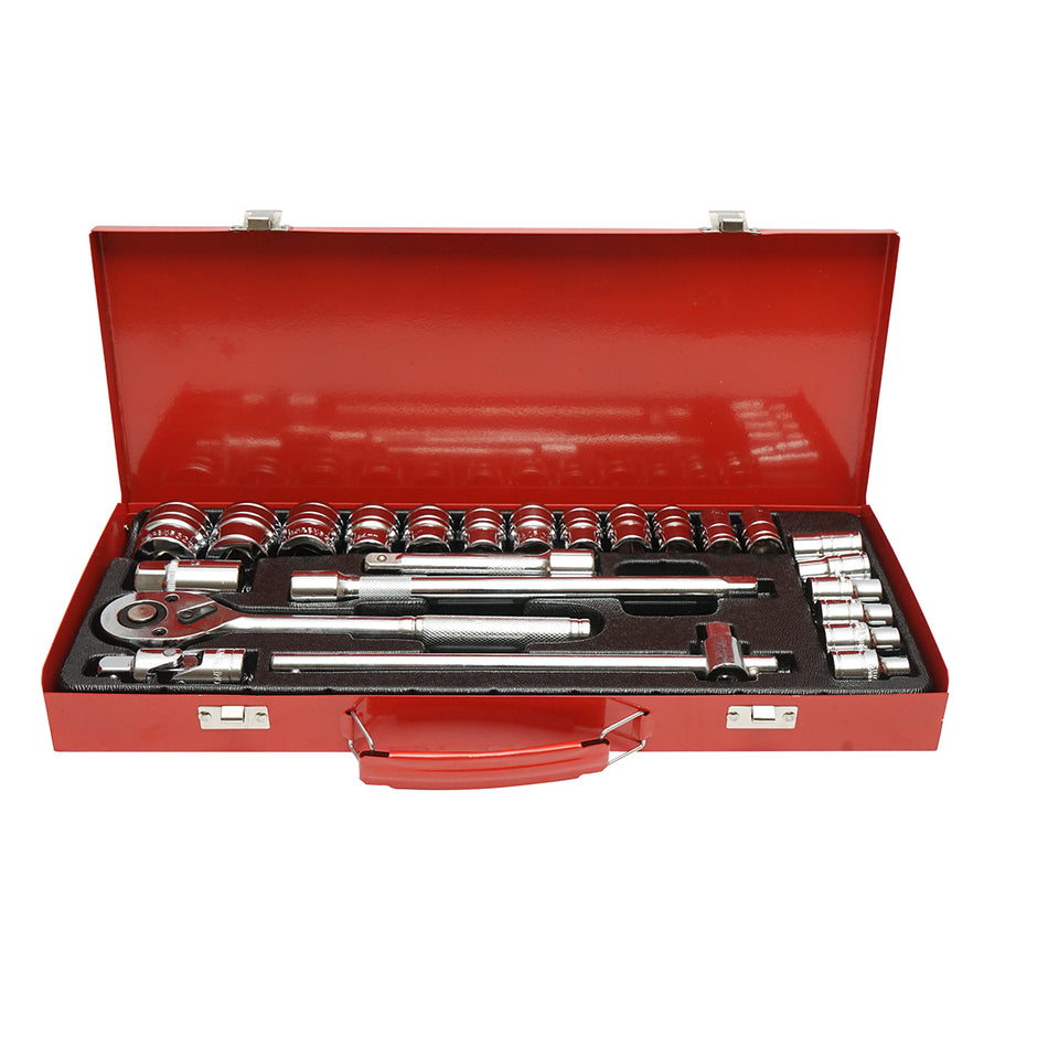 1/2" Socket Wrench Set with Ratchet 24 Pieces Breckner Germany