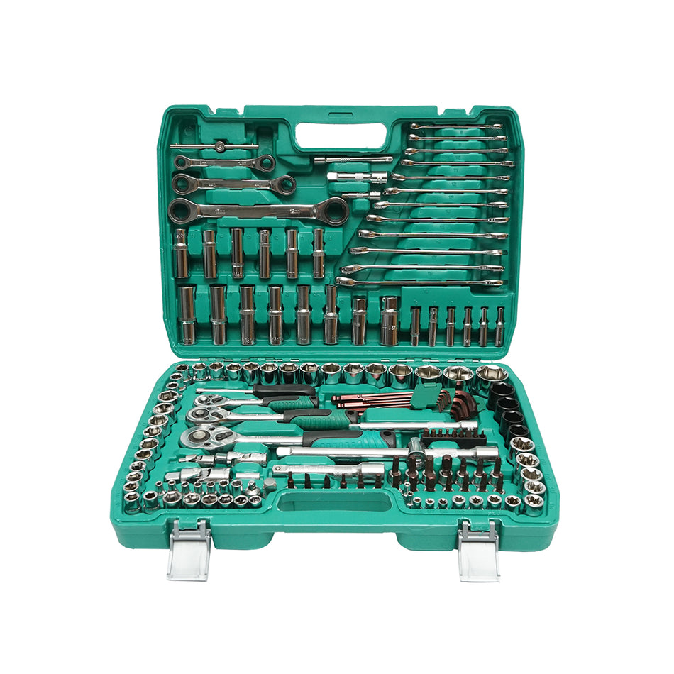Combination wrench set, tubular, fixed, Torx, Allen driver with ratchet, 151 pieces Breckner Germany