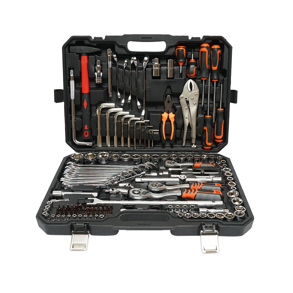 Hexagonal tubular wrench set, fixed, bits, Allen keys, screwdrivers, and tools 142 pieces Breckner Germany