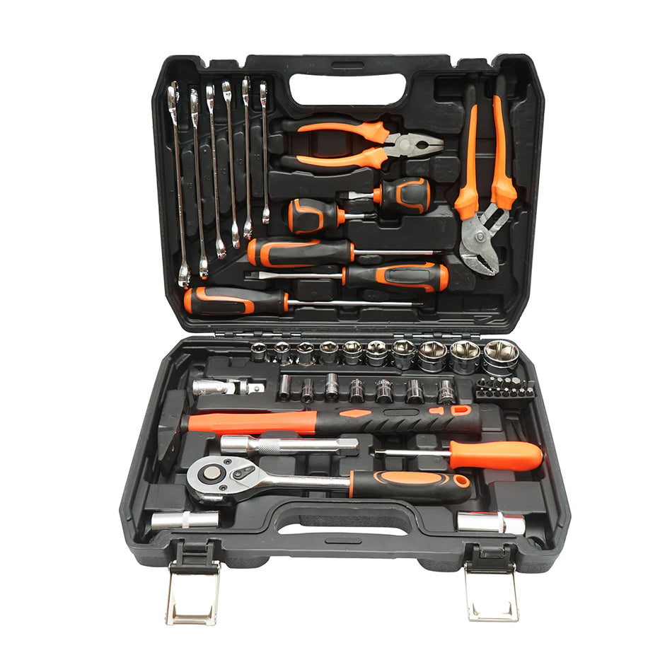Socket wrench set, fixed wrenches, bits with tools and instruments, 58 pieces Breckner Germany
