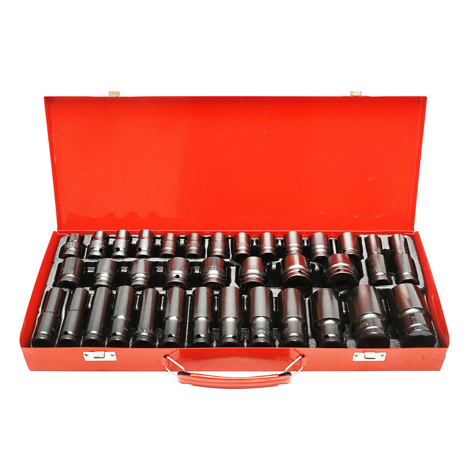 Short and long socket wrench set 35 pieces Breckner Germany