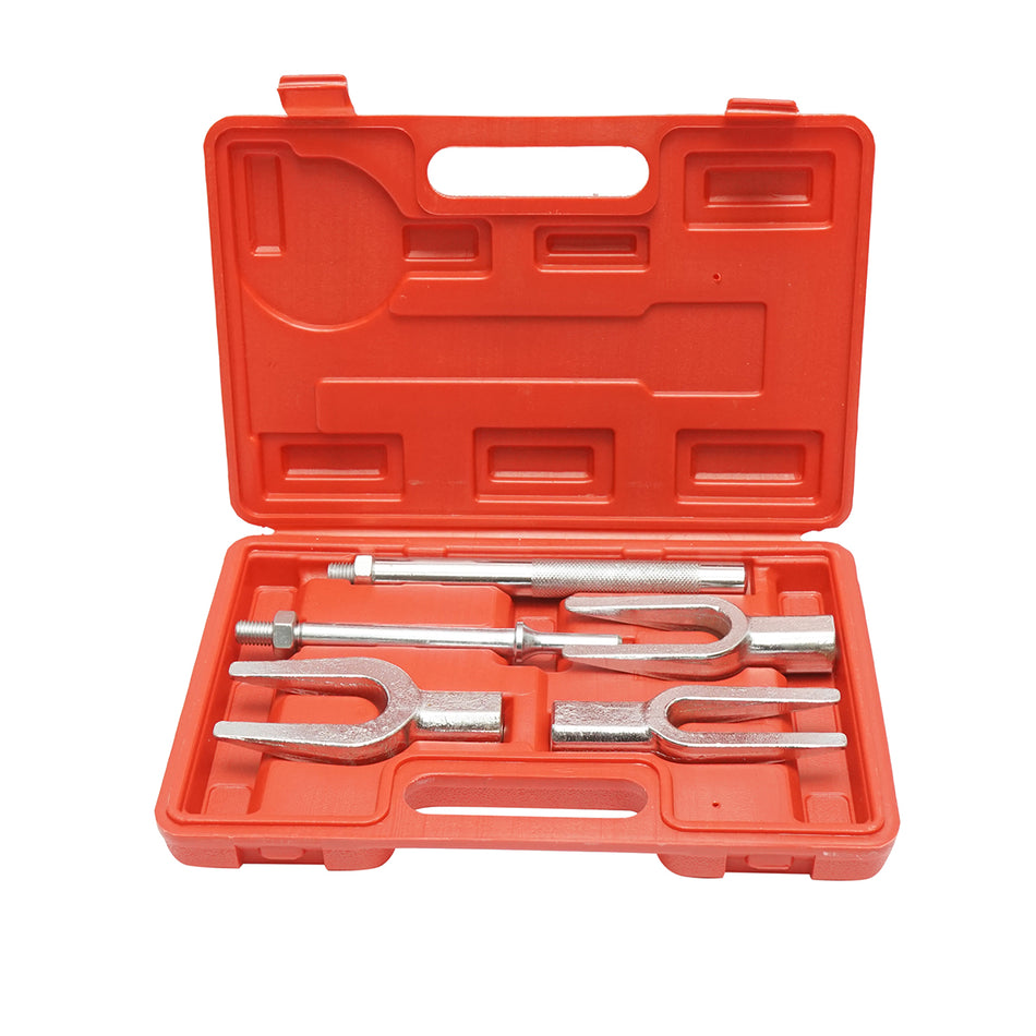 Press kit with extractor forks for pivots, ball joints, universal tie rod ends, 5 pieces