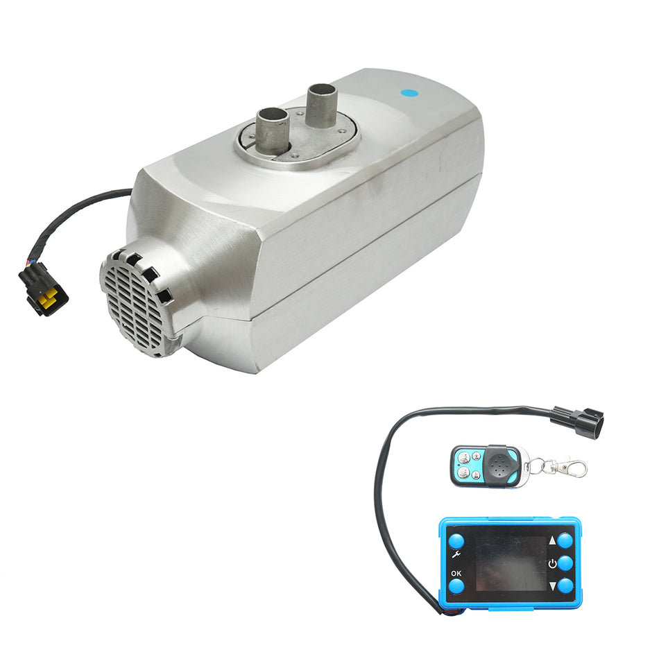 Sirocou, 12V stationary heater, 5KW with remote control, LCD display, and Kyocera Breckner Germany spark plug