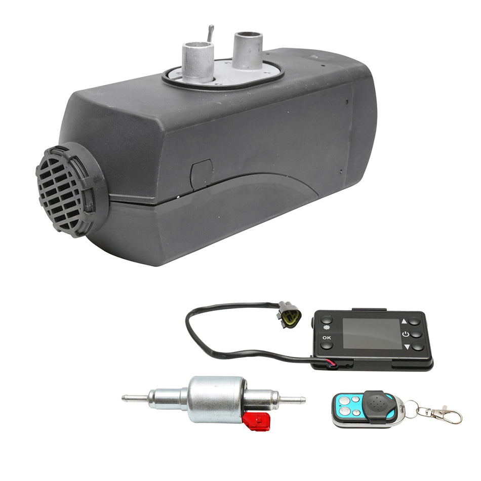 Stationary heater, 12V sirocou, 2KW, LCD display, with remote control and Kyocera Breckner Germany spark plug