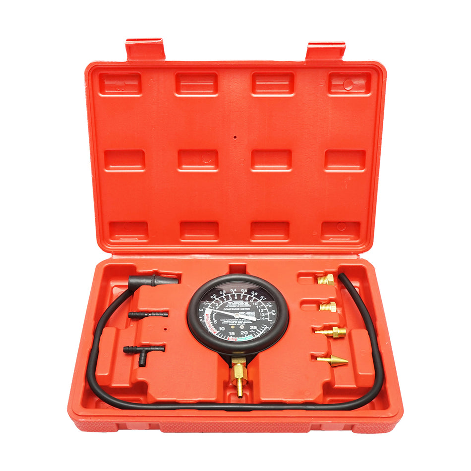 Fuel and vacuum (vacuum) pressure tester kit, analog manometer Breckner Germany