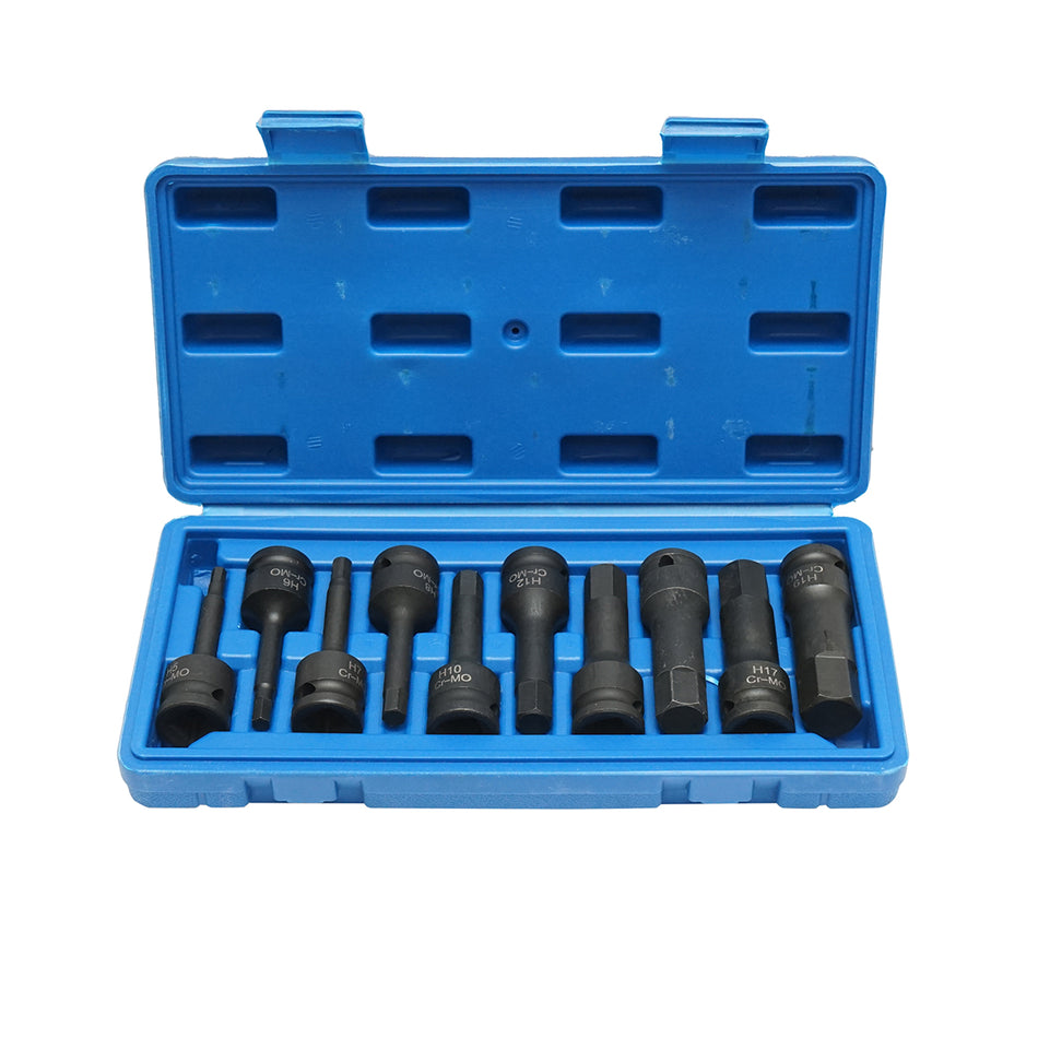 Breckner Germany 10-piece hex impact socket set with Torx profile