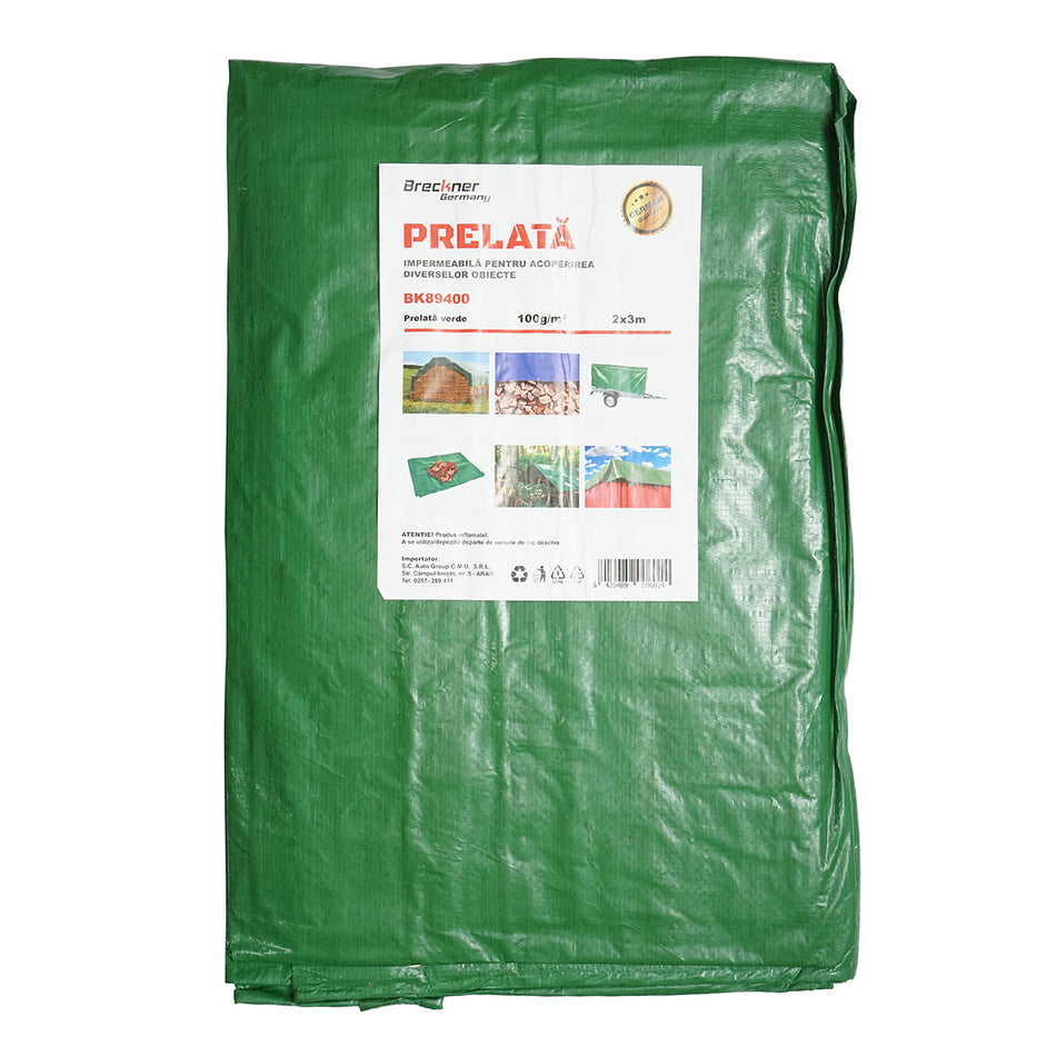 Green 100g/m2 fastening mesh tarpaulin 2x3m Breckner Germany