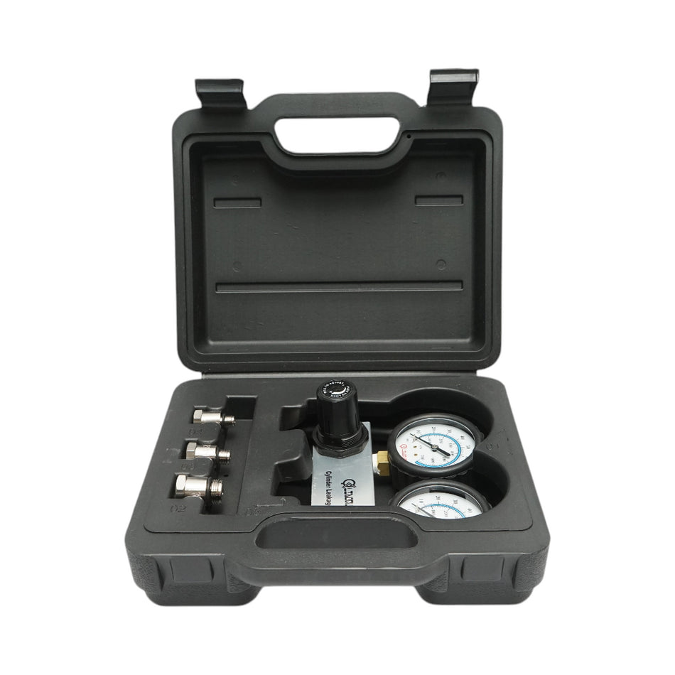 Sealing compression tester kit for gasoline engine cylinder, 3 adapters 10, 12, 18mm, 600mm hose Breckner Germany