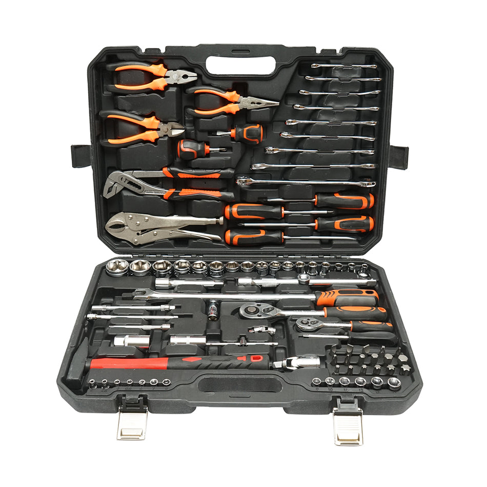 Socket wrench set, fixed wrenches, bits, screwdrivers, and tools 86 pieces Breckner Germany