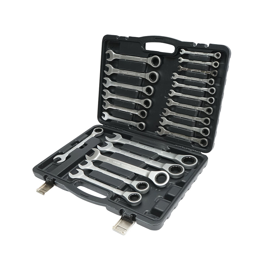 Set of 22 combination ratchet wrenches 6-32mm CrV Breckner Germany