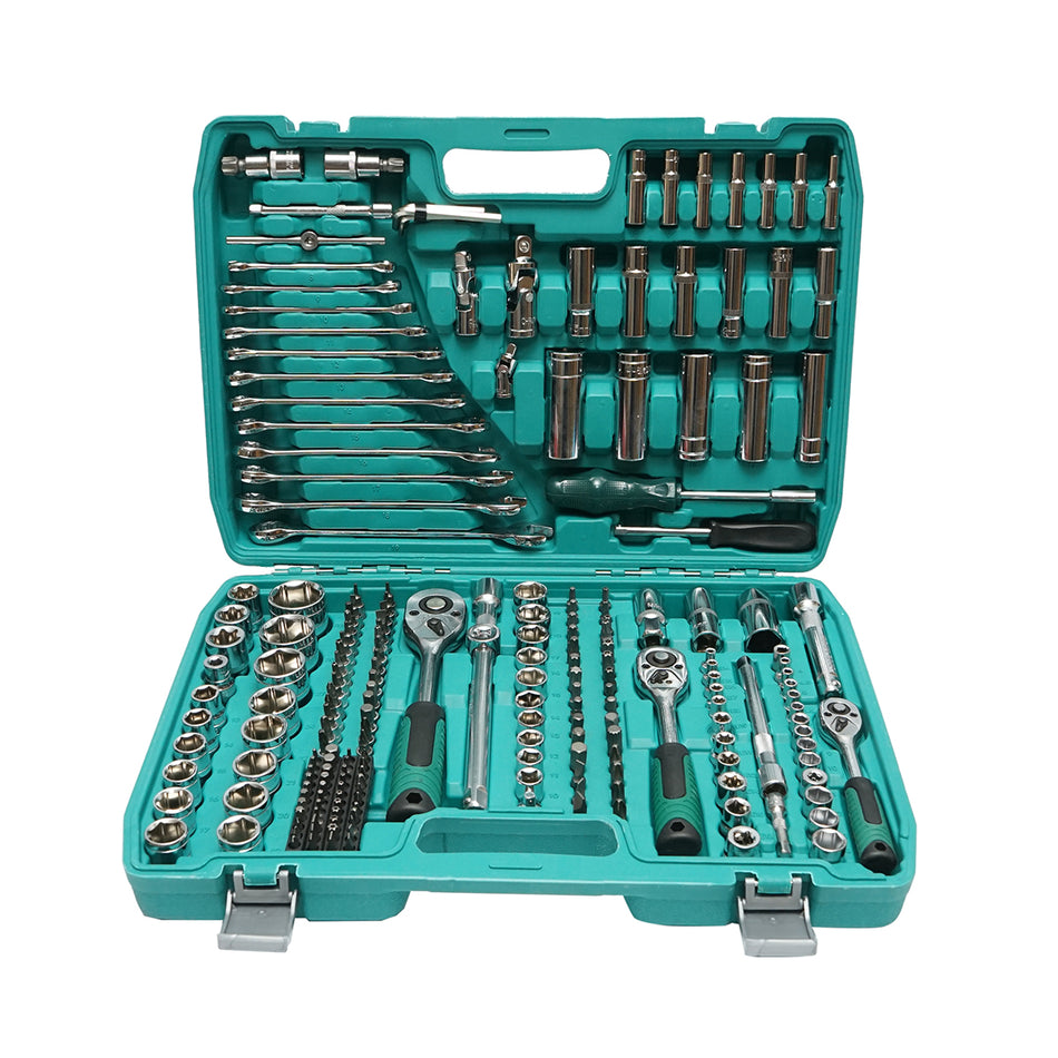 Combination wrench set, tubular, fixed, ratchet driver, 216 pieces Breckner Germany
