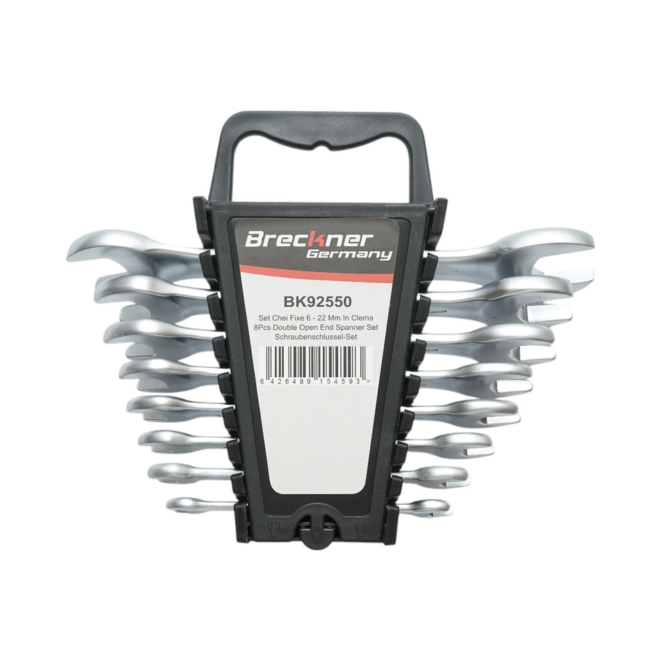 Set of 8 fixed wrenches in a clamp holder 6-22mm Breckner Germany