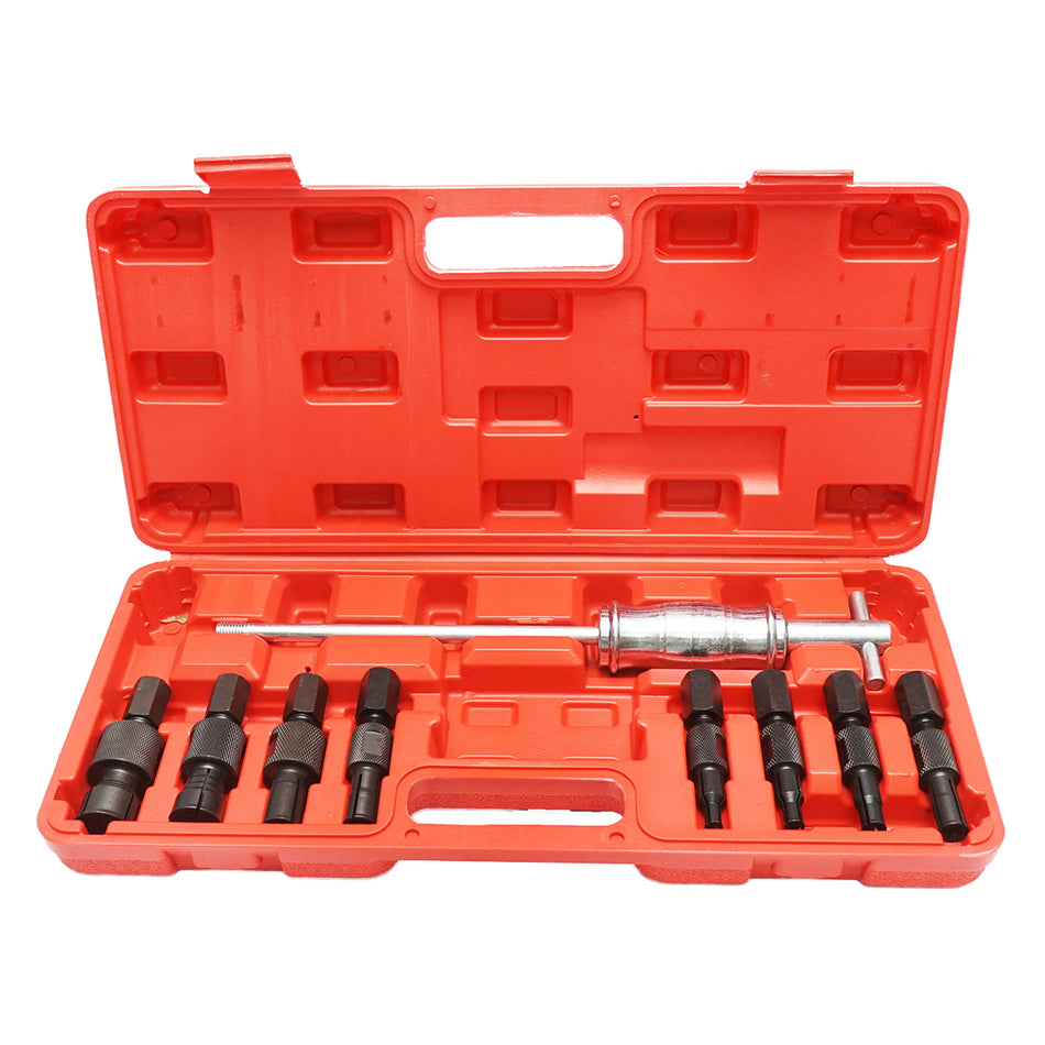 Injector puller press kit, bushings, inner bearings with inertial sliding hammer 8-32mm