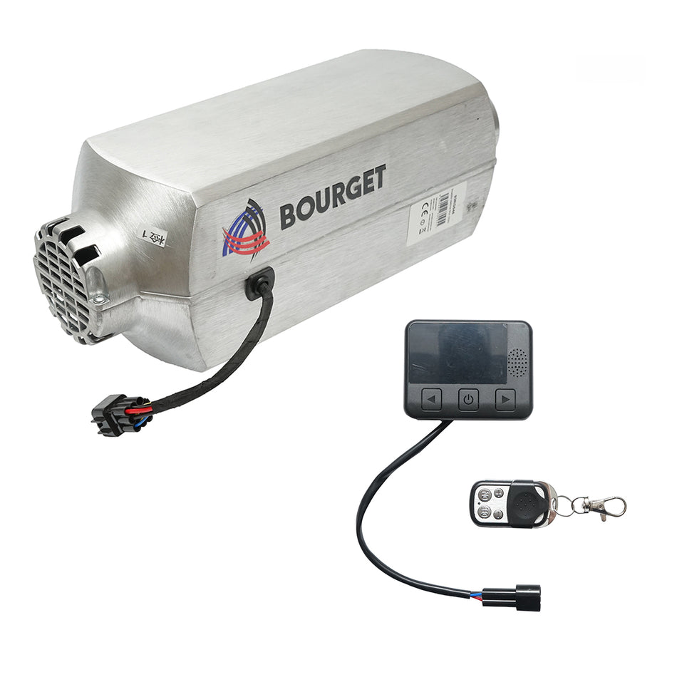 Stationary heater, economical sirocco 12-24V, 5KW with LCD display and Bourget remote control