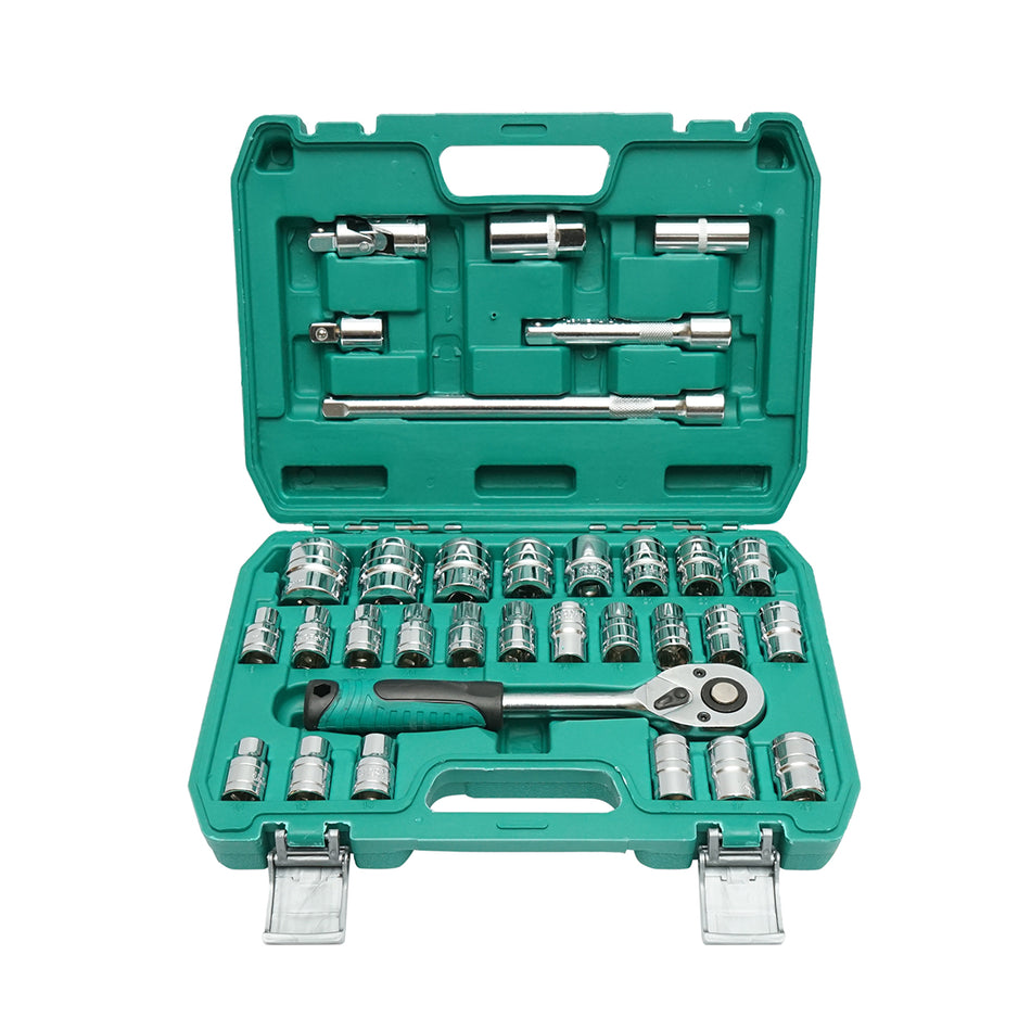 1/2" Socket Wrench Set, 32 Pieces Ratchet Driver Breckner Germany