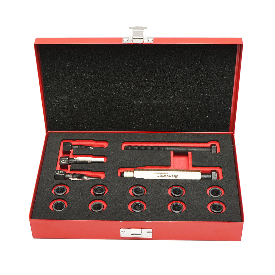 Spark plug thread repair kit M10x1.0mm 15 pieces Breckner Germany