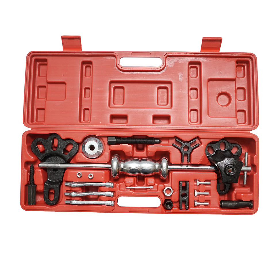 Hub and bearing puller set with sliding hammer, 20 pieces Breckner Germany