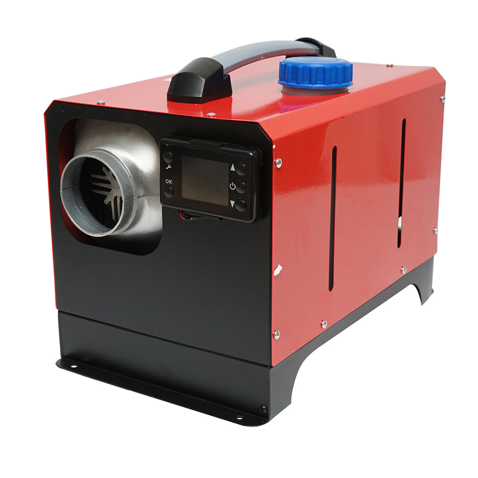 Sirocou, portable silent stationary heater 12-24V, 5KW, LCD display, remote control, and spark plug made in Japan Kyocera