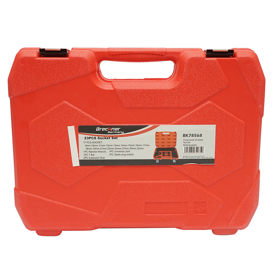 Tubular socket wrench set 8-32mm, ratchet driver 23 pieces Breckner Germany