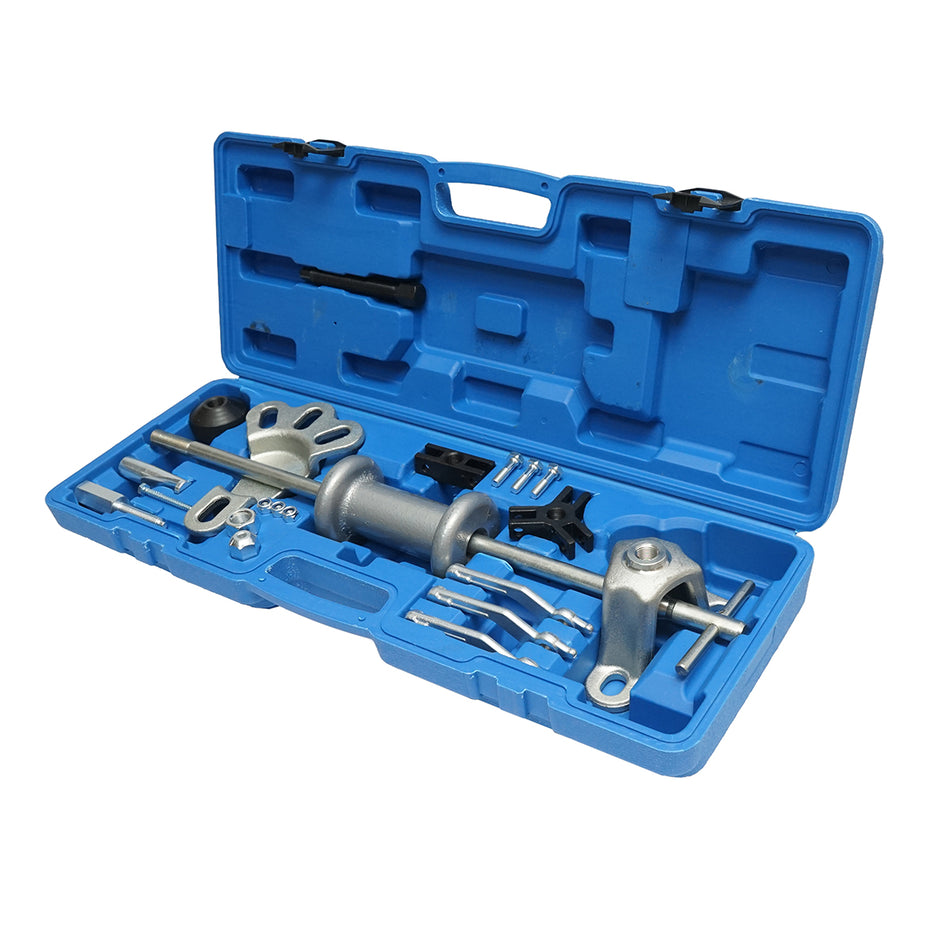 Hub and bearing puller set with sliding hammer, 21 pieces Breckner Germany
