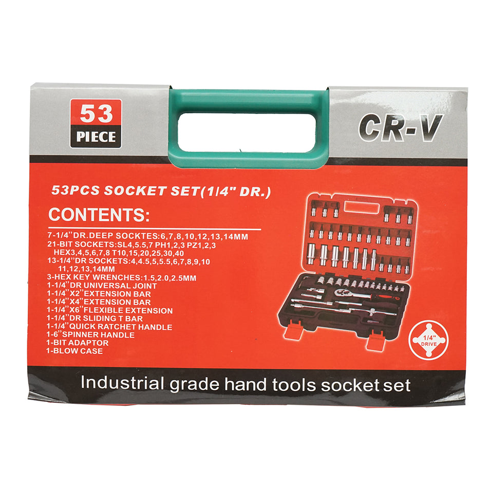 Long and short tubular key set, bits, hex, torx, 1/4 ratchet driver, 53 pieces Breckner Germany