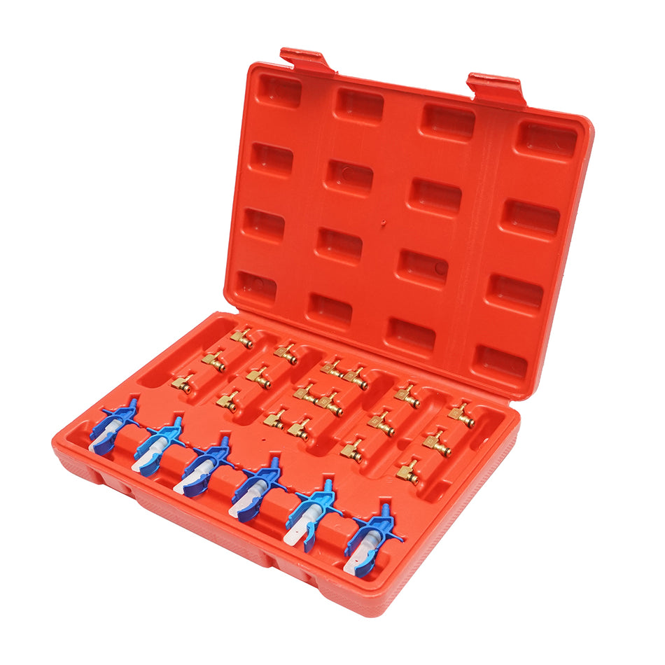Gasoline Injector Testing and Cleaning Kit 24 Pieces Breckner Germany