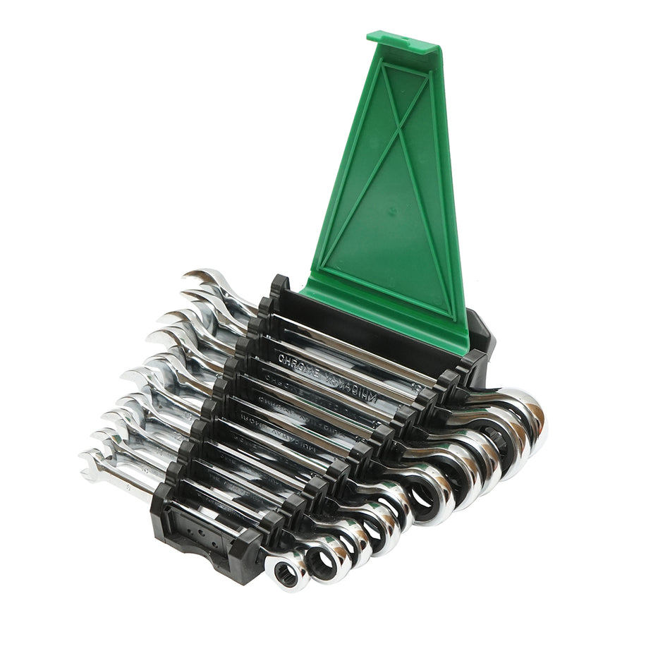 Fixed and ratcheting combination wrench set with ratchet 8-19mm 10 pieces Breckner Germany