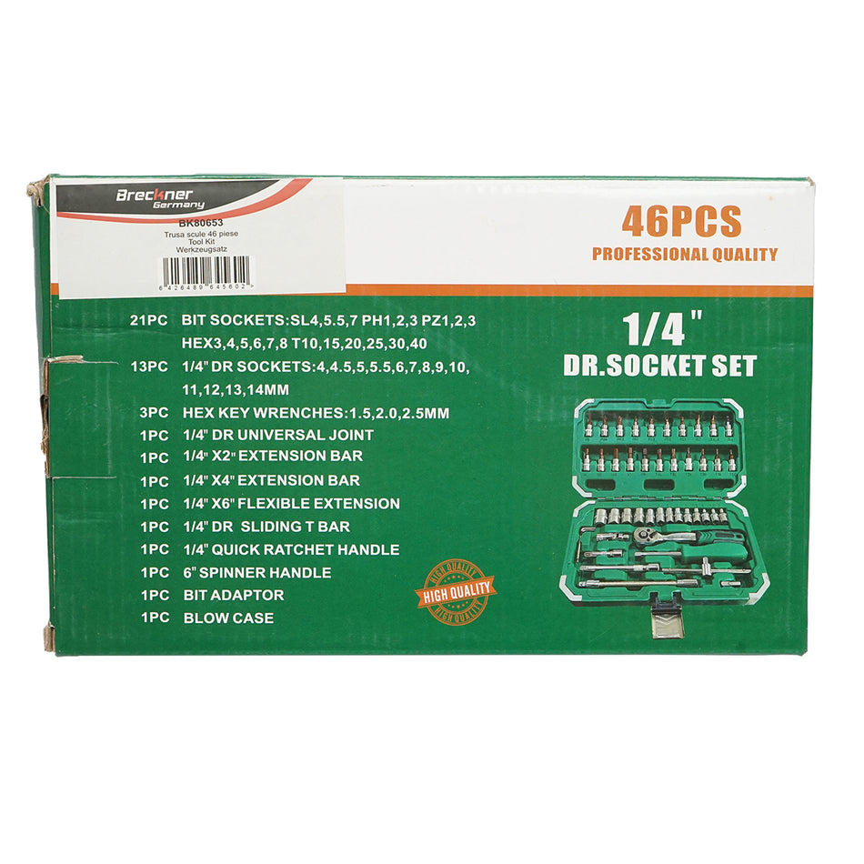 Socket wrench set, Torx, hex with ratchet 46 pieces Breckner Germany