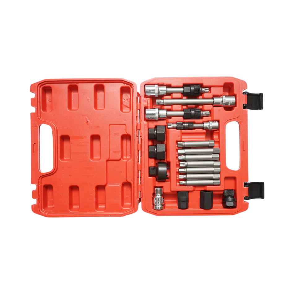Pulley mounting and dismounting key set for alternator, 18 pieces, Breckner Germany