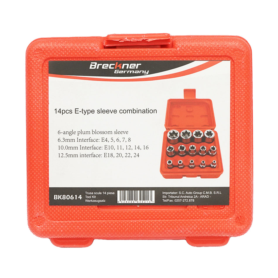 E-Torx Socket Wrench Set 14 Pieces Breckner Germany