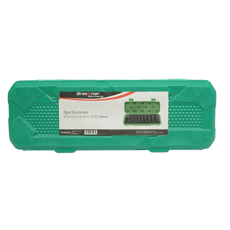 Long impact socket wrench set 8-24mm 10 pieces Breckner Germany