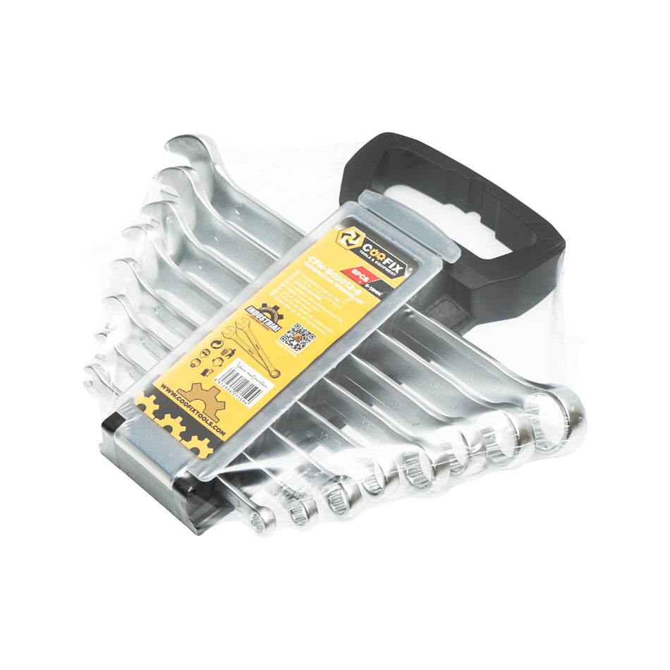 Set of 8 fixed and ring combination wrenches 6-19mm Coofix