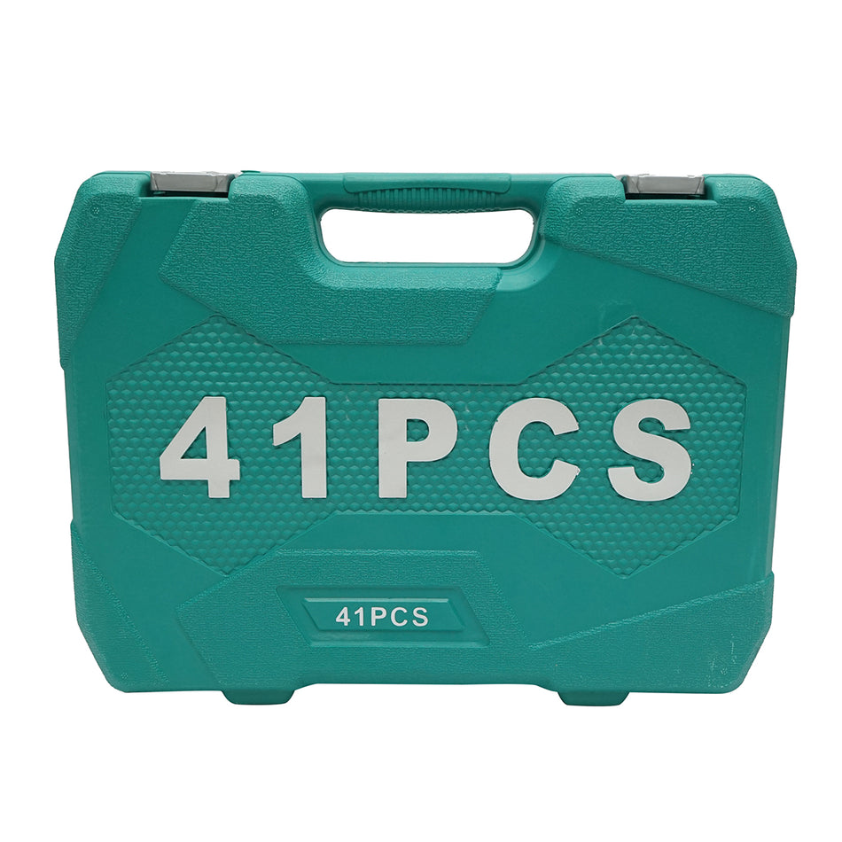 Tubular wrench set 8-32mm and combined fixed wrenches 8-24mm, ratchet driver 41 pieces Breckner Germany